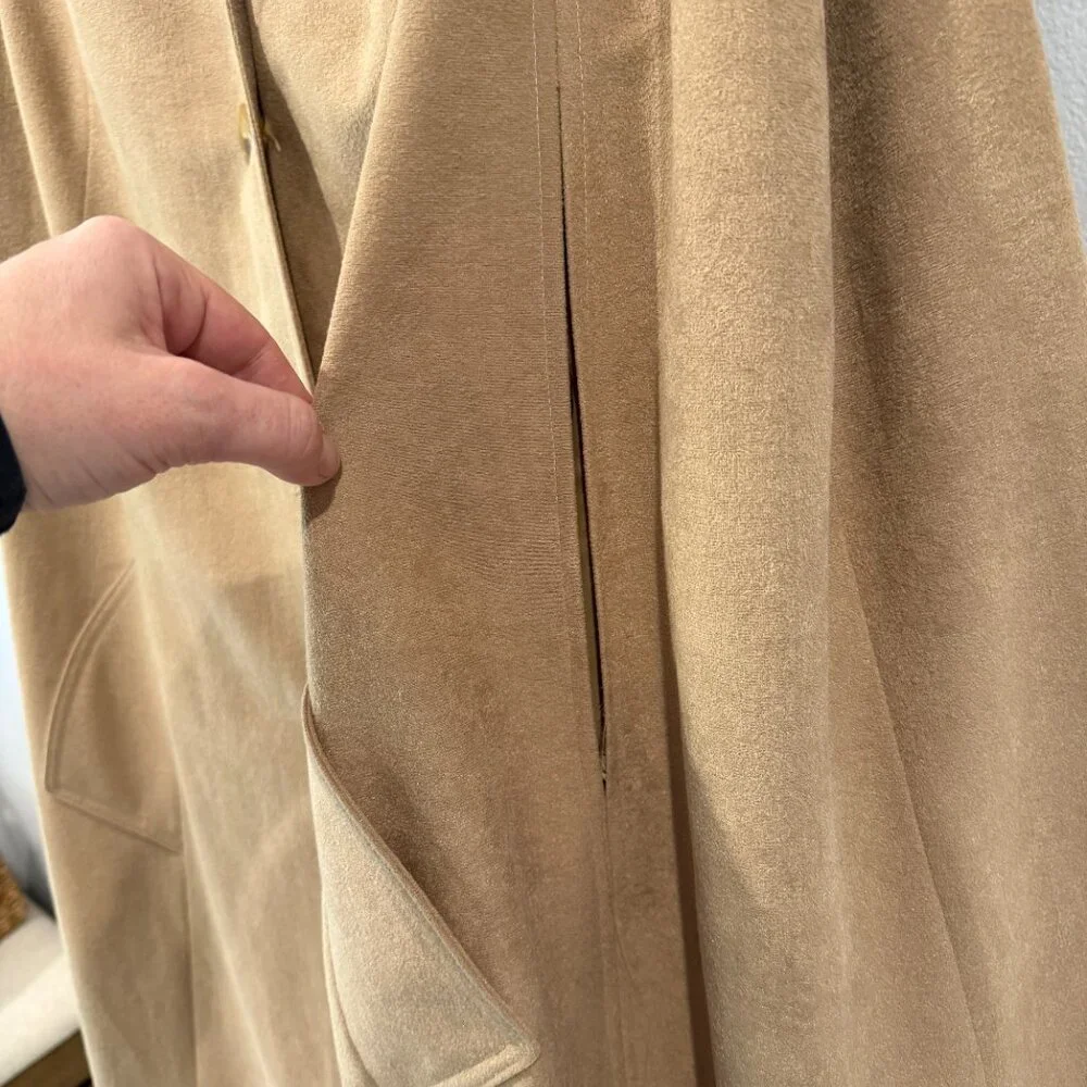 Alorna Tan Retro Button Up Cape Coat - Picture 2 of 8